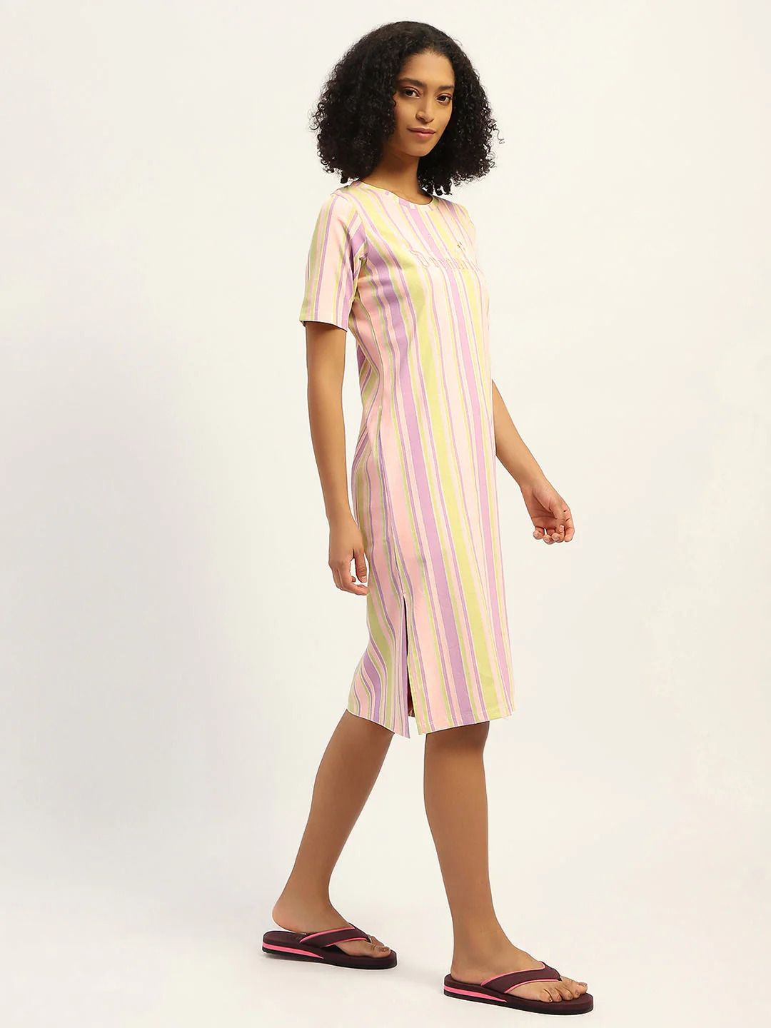mSECRET Striped Pink Cotton Nightdress - Image 4