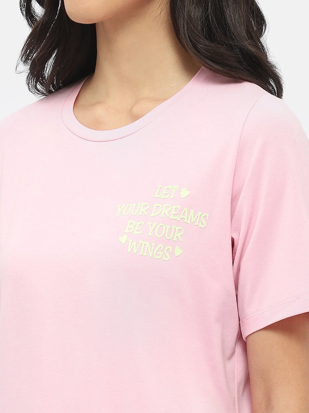 mSECRET Typography Pink Sleep Shirt with Pajama Nightsuit - Image 3