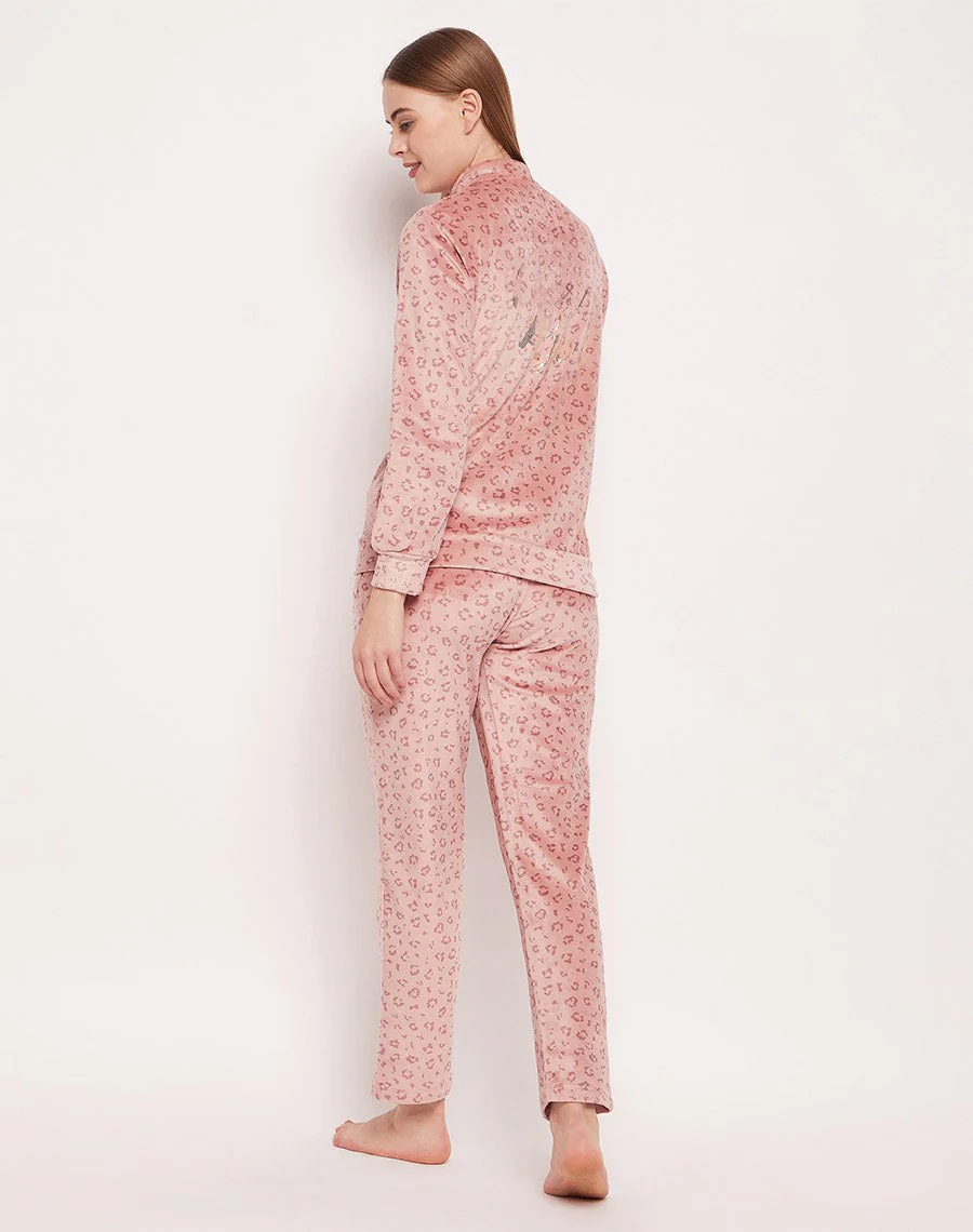 mSECRET Animal Print Peach Track Suit - Image 3