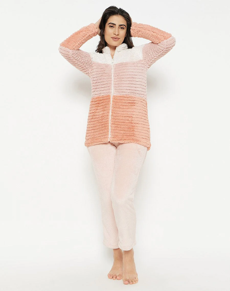 mSECRET Peach Color Velour Nightsuit - Image 4