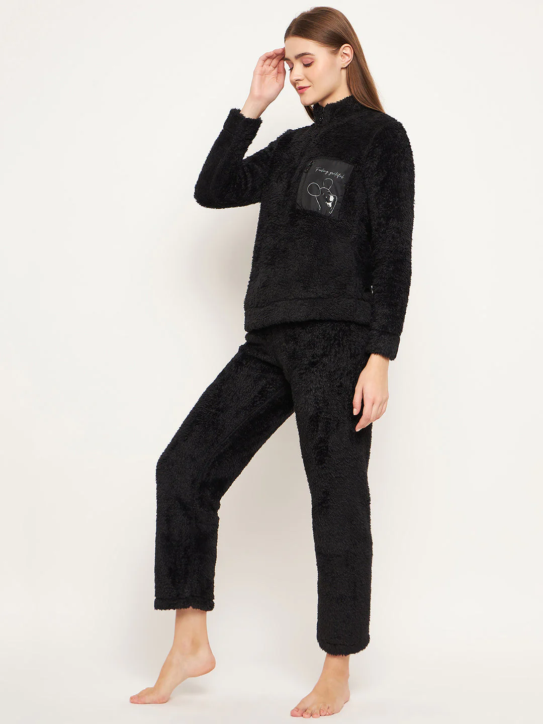 mSECRET Women Solid Black Nightsuit - Image 5