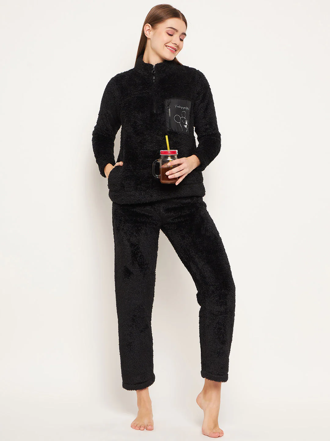 mSECRET Women Solid Black Nightsuit - Image 6