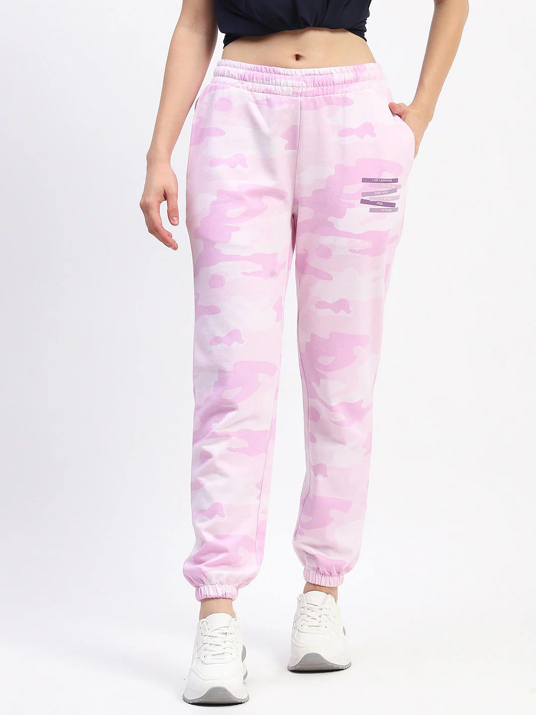 mSECRET Camouflage Print Cotton Mauve Joggers - Image 2