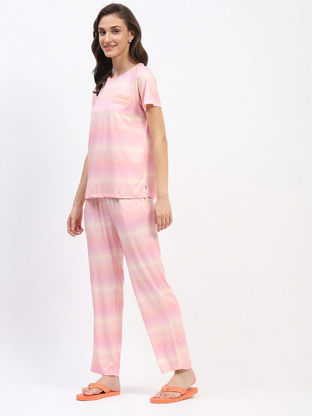 mSECRET Peach Ombre Short-Sleeve Night suit Set - Image 4