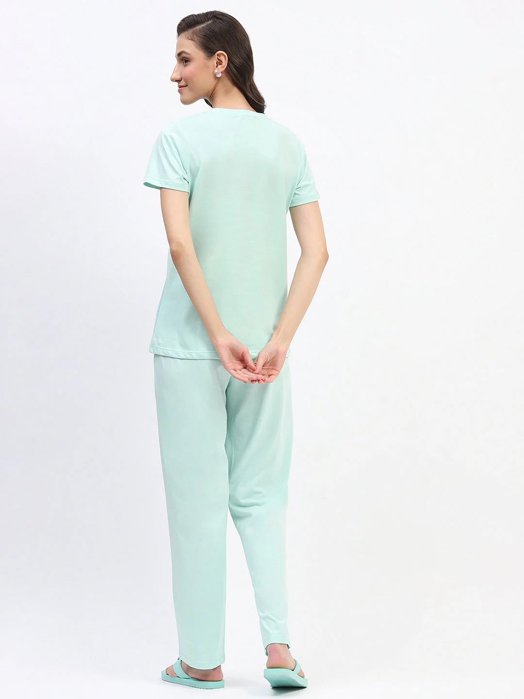 mSECRET Disney Typography Cotton Mint Night Suit Set - Image 6