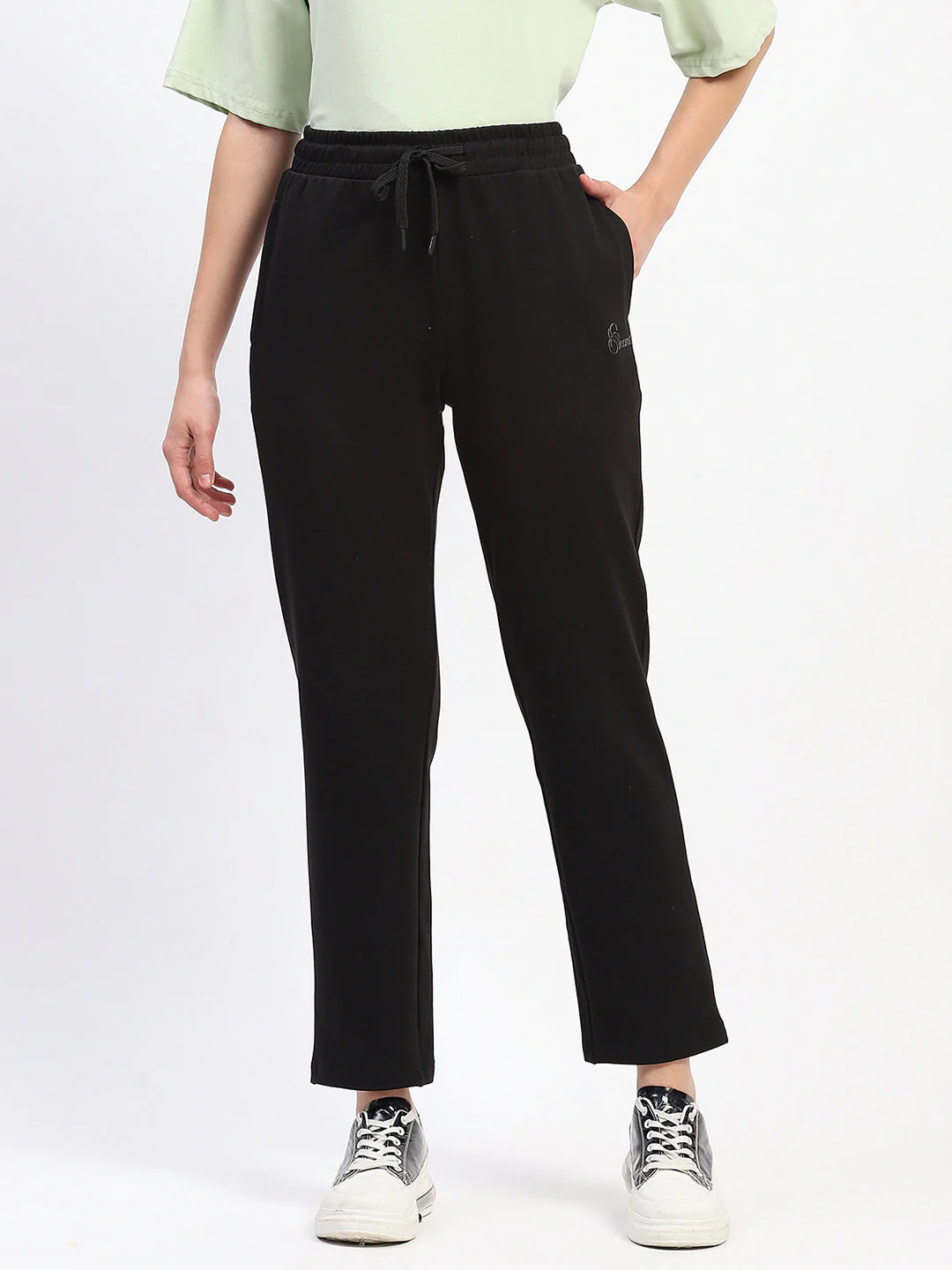 mSECRET Black Typography Print Track Bottoms - Image 2