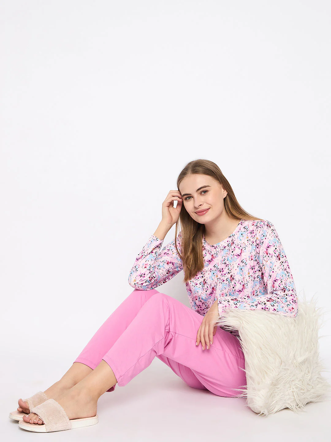 mSECRET Printed Top and Bottoms Lavender Night suit - Image 3