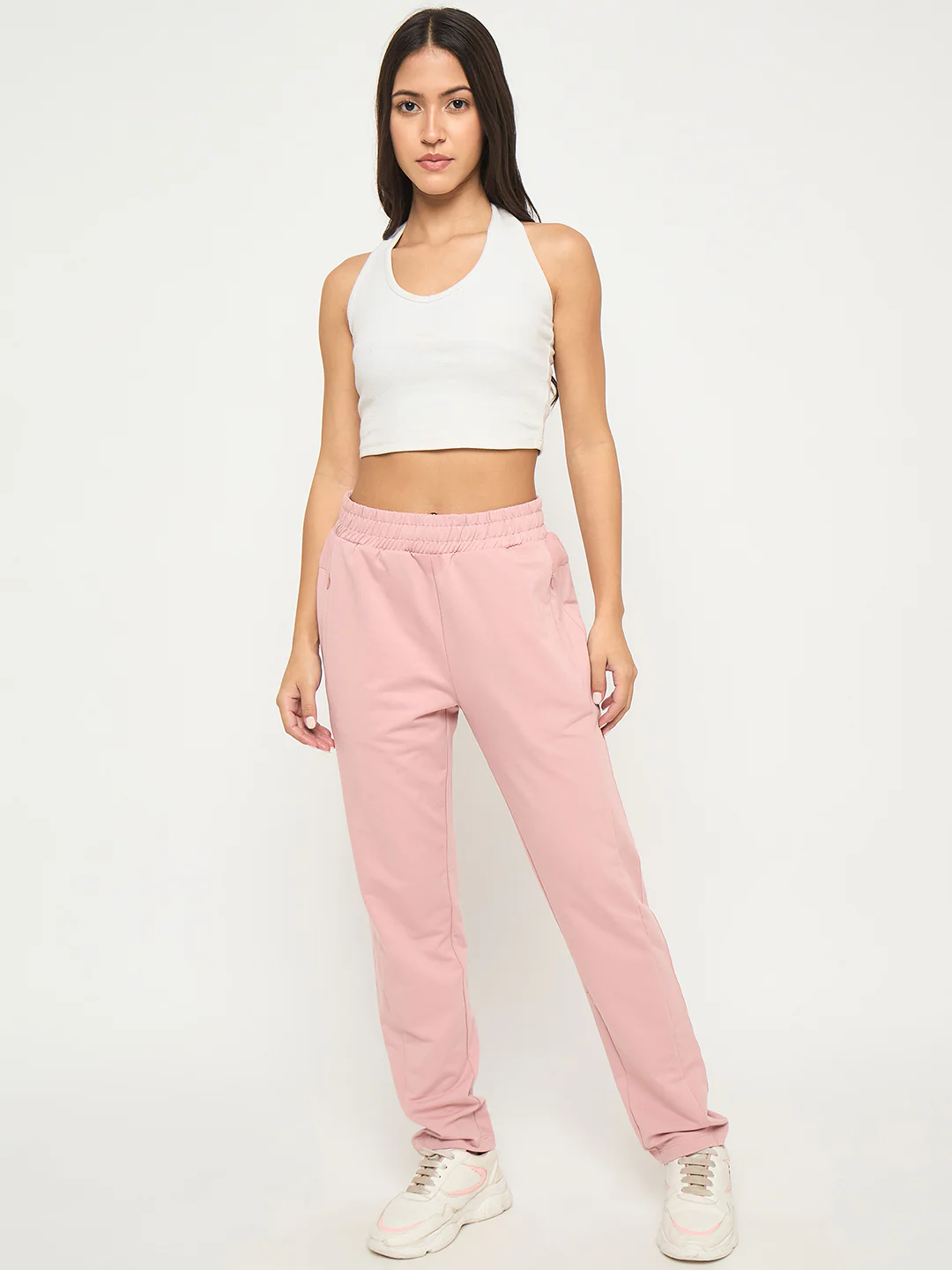 mSECRET Stitch Detailing Elasticated Waist Peach Track Bottoms - Image 2