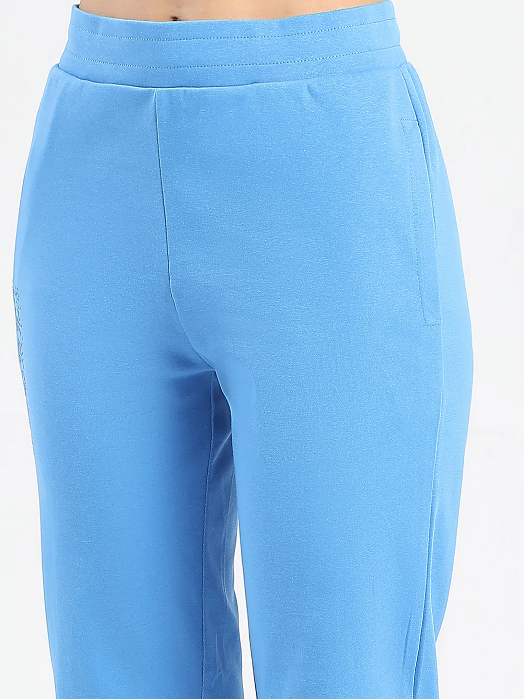 mSECRET Zip Pocket Blue Cotton Blend Track Bottoms - Image 6