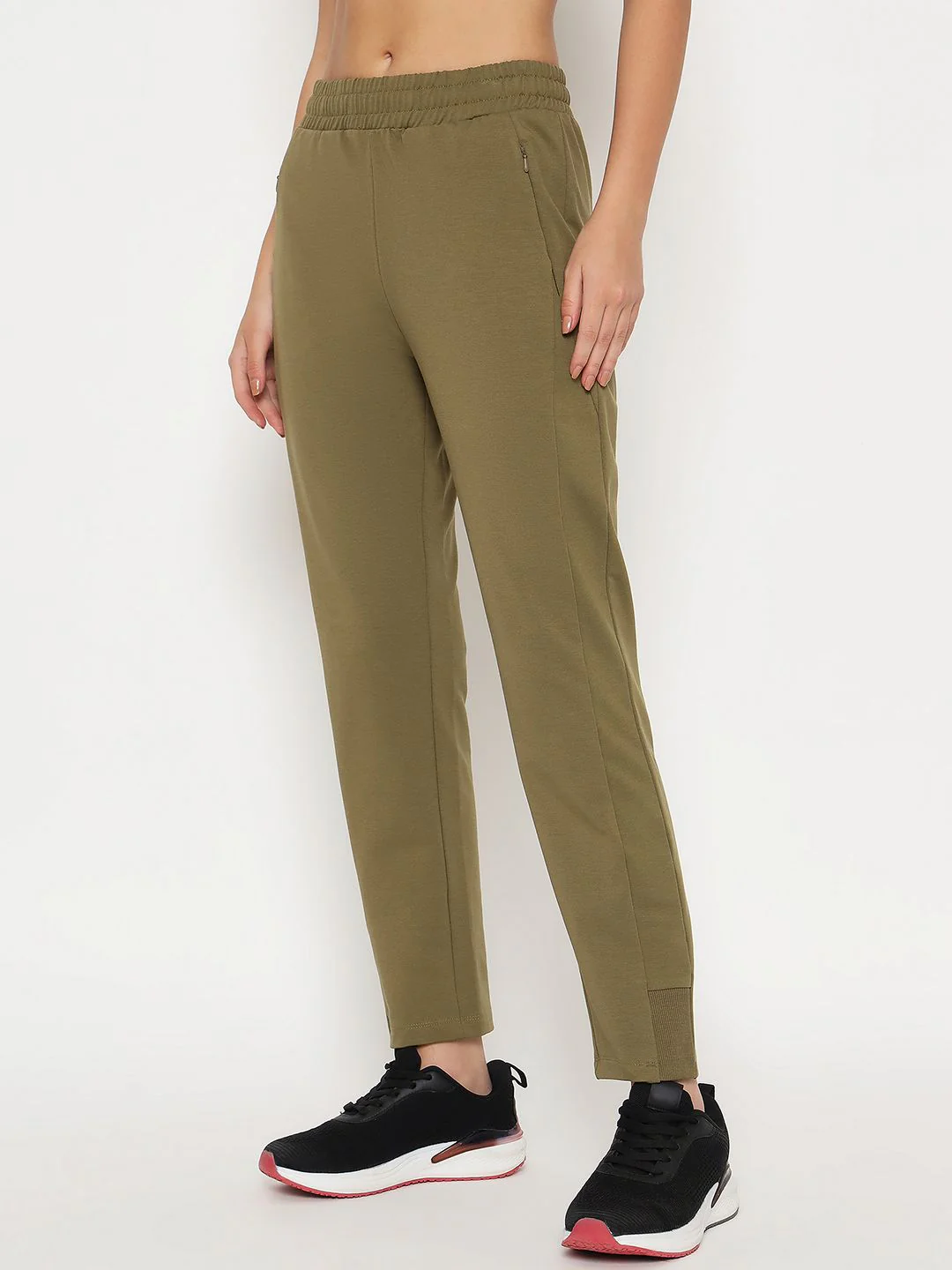 mSECRET Pleated Olive Green Straight Track Bottoms - Image 4
