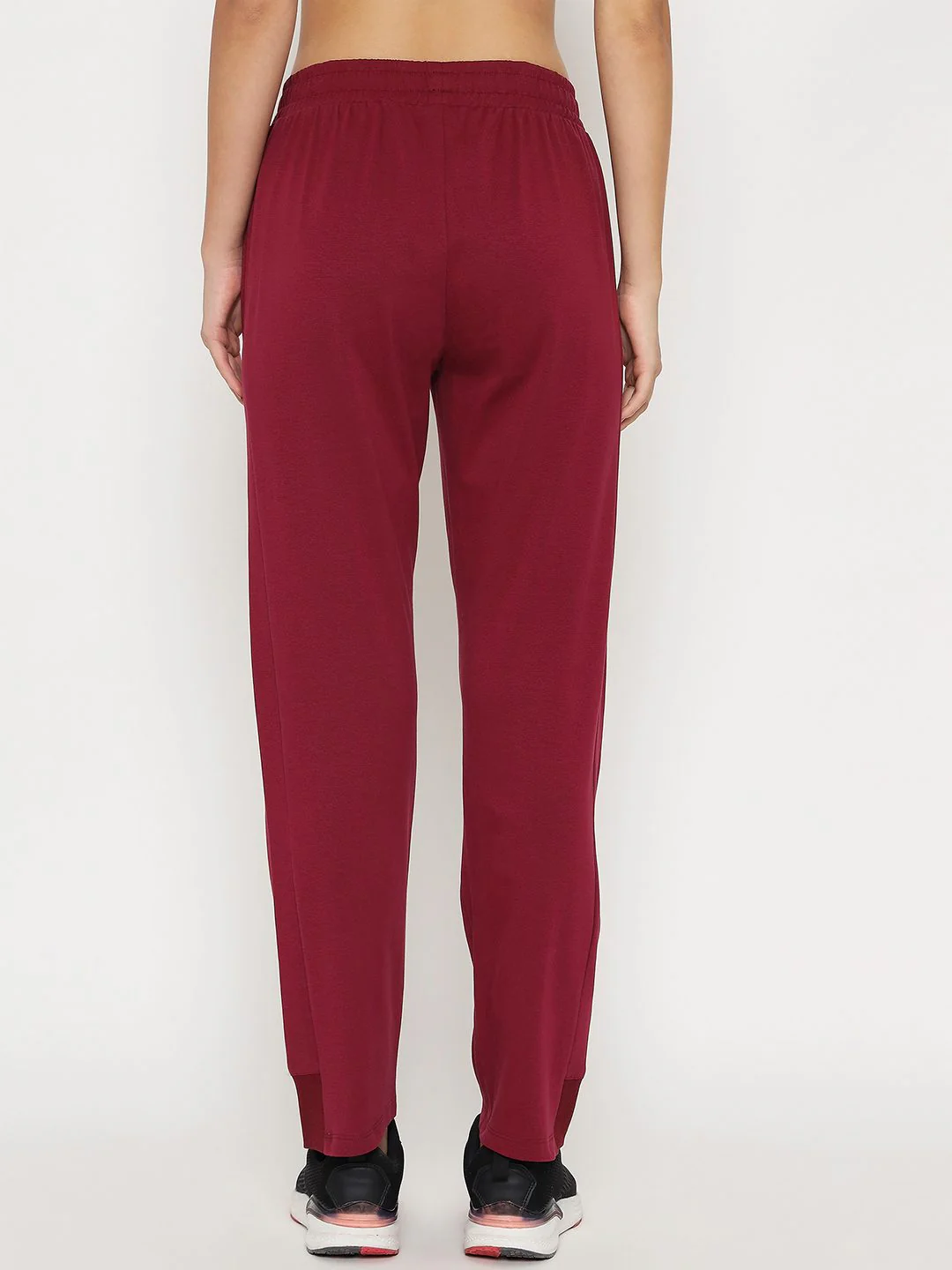 mSECRET Straight Fit Wine Red Cotton Blend Track Bottom - Image 5
