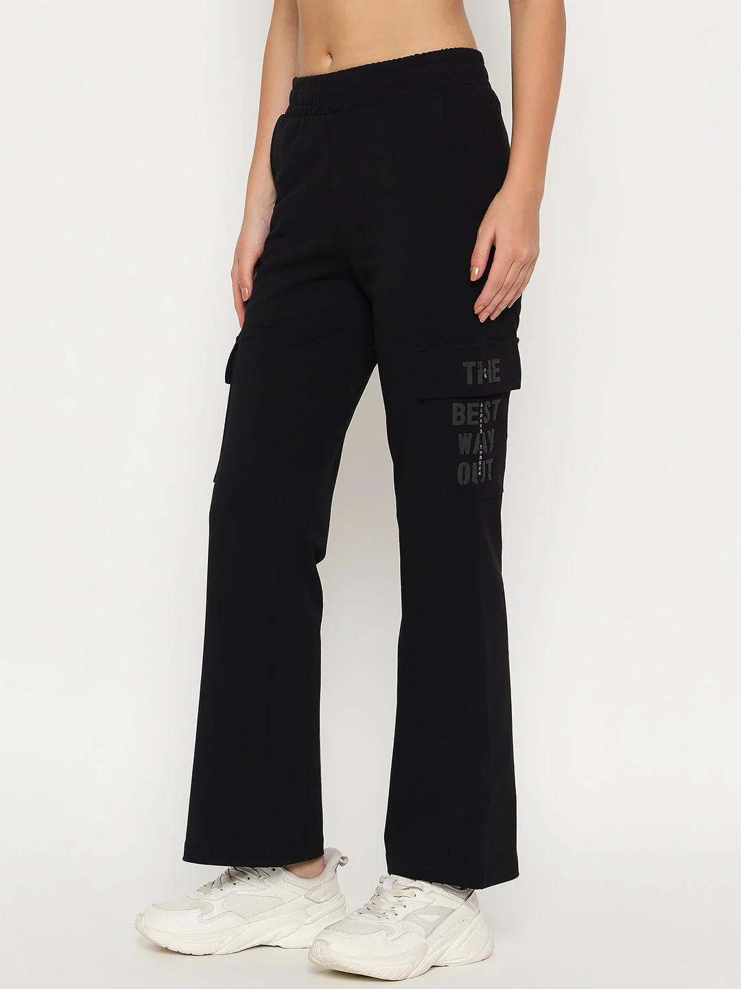 mSECRET Straight Black Cargo Track Bottoms - Image 4