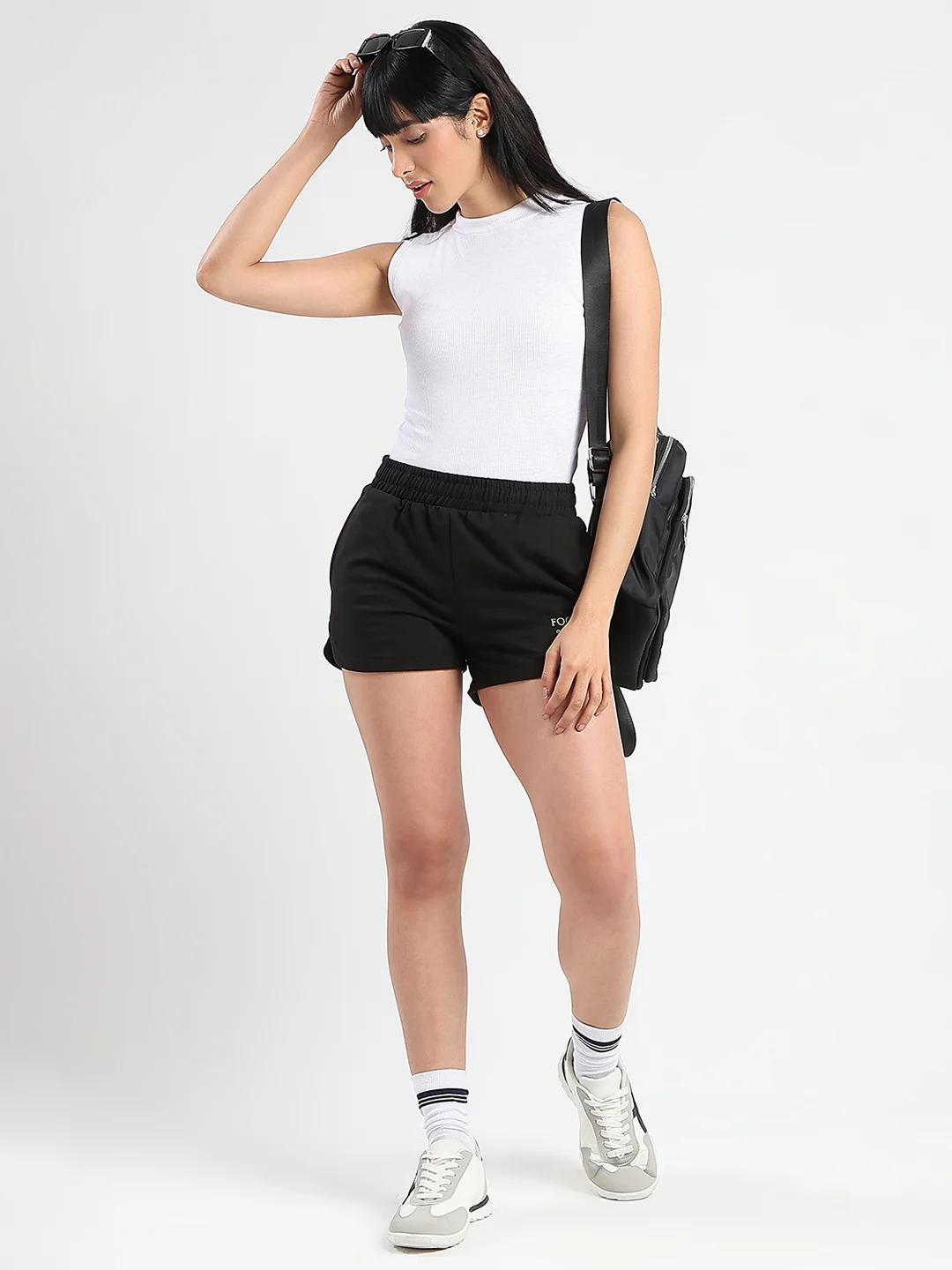 mSECRET Typography Print Black Cotton Blend Shorts - Image 2