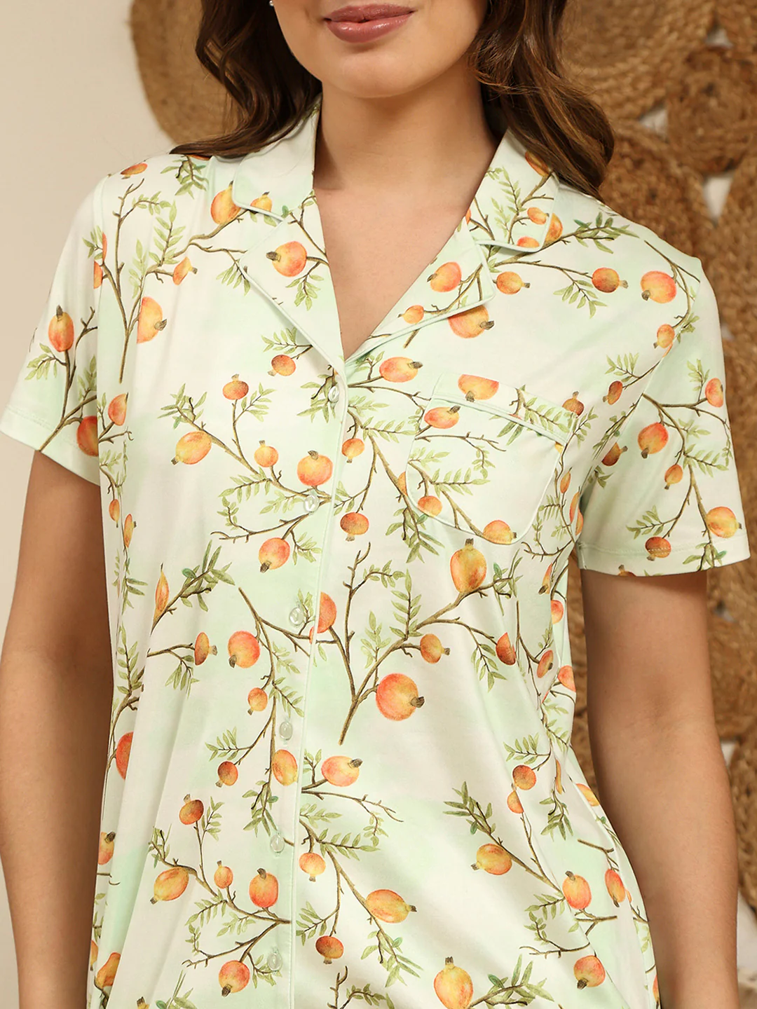 mSECRET All Over Print Top and Bottoms Mint Green Nightsuit - Image 7