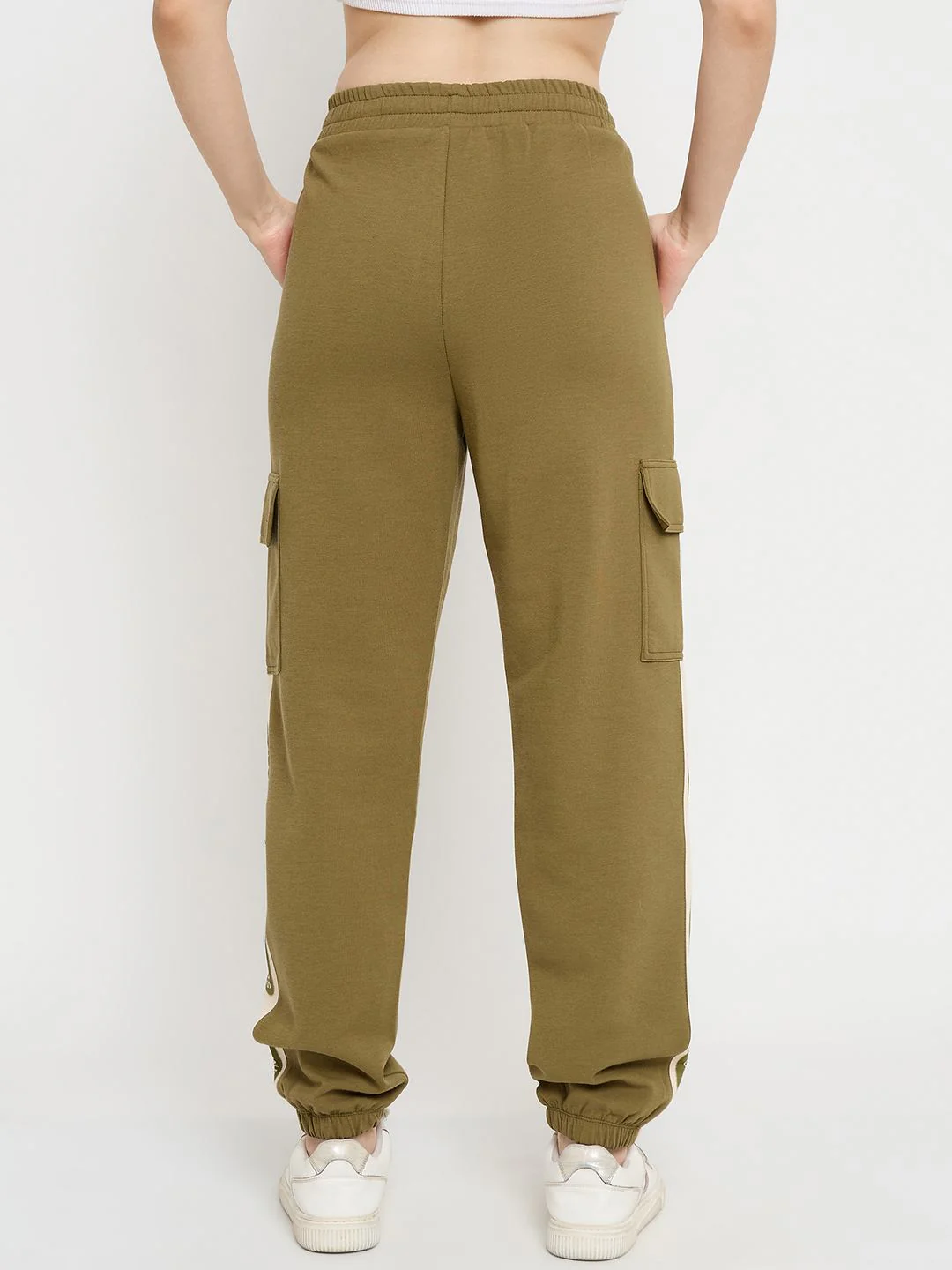 mSECRET Graphic Print Olive Green Tapered Track Bottoms - Image 6