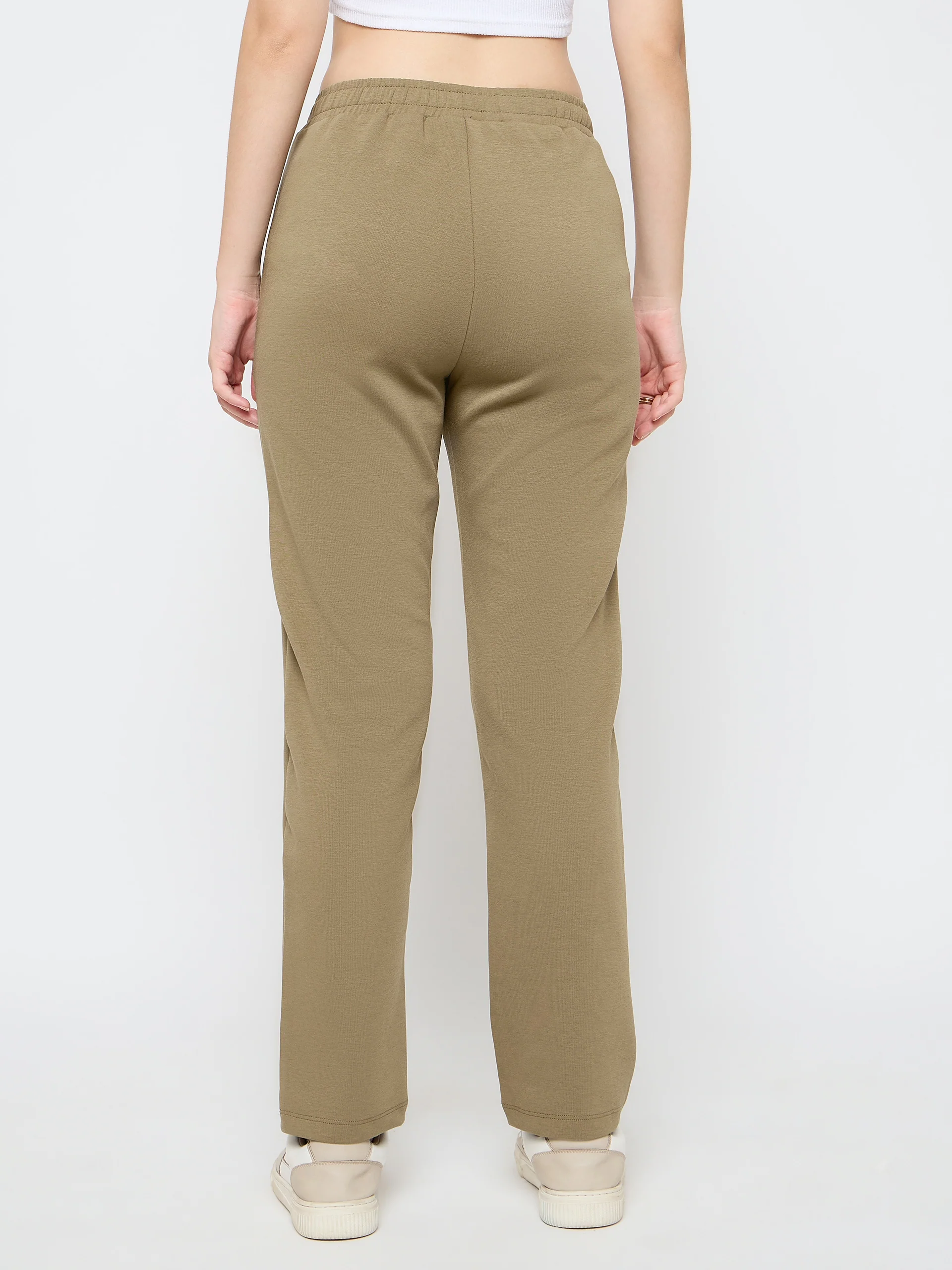 mSECRET Straight Fit Olive Green Rayon Blend Track Bottoms - Image 5