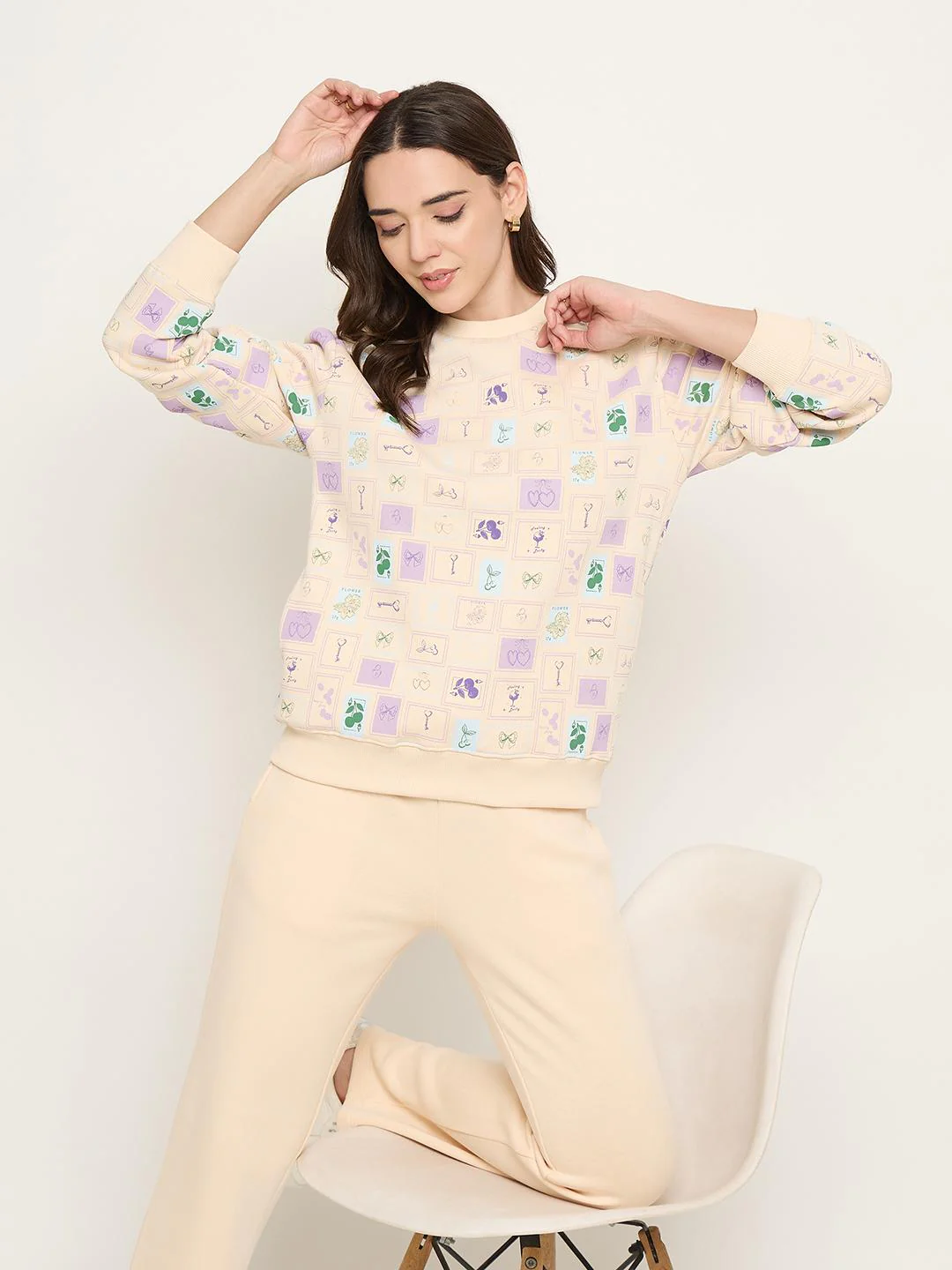 mSECRET Geometric Print Off White Nightsuit - Image 2